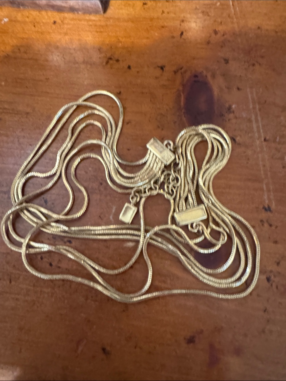 Gold-Tone Multi-Strand Snake Chain Necklace by